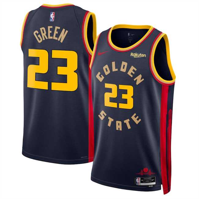 Men%27s Golden State Warriors #23 Draymond Green Navy 2024-25 City Edition Stitched Jersey Dzhi